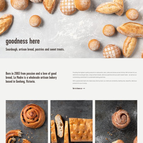 Website for a wholesale bakery