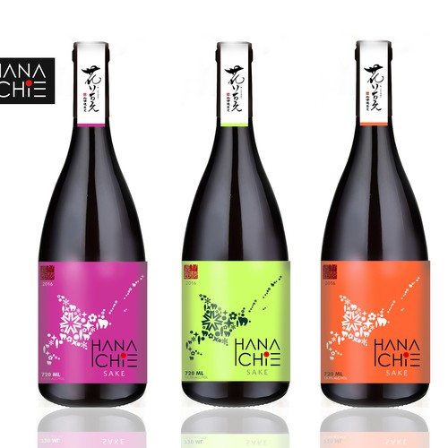 label design for Hana Ichie sake