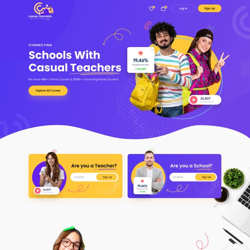 Quick cash - Simple one page Education site design