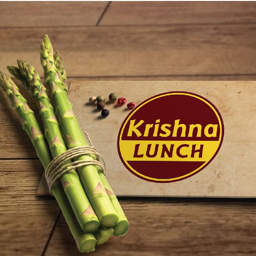 Create a youthful and modern logo for Krishna Lunch