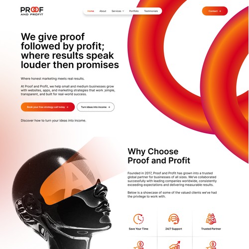 Proof and Profit Web page design