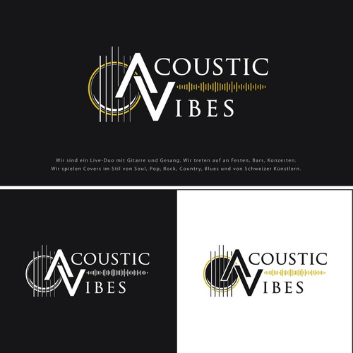 An inspiring logo for a live acoustic guitar and vocal duo.