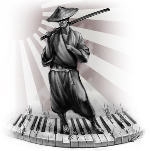 Illustration of a lonely samurai