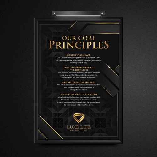 core value principles for Luxe Life