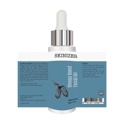 Product Label for facial oil