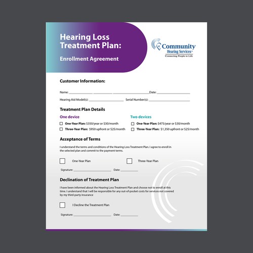 Hearing Instrument Treatment Program - SIGN-UP FORM