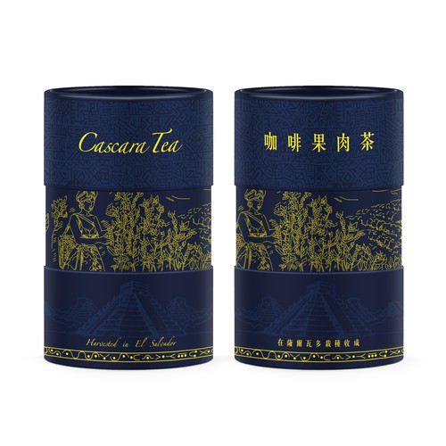 Product packaging for Cascara Tea