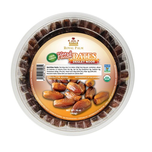 Pitted dates packaging label