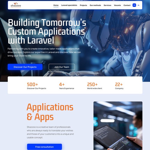 New website for software development company (Shazzoo)