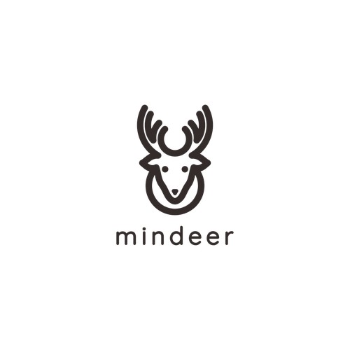 mindeer logo with monoline style.