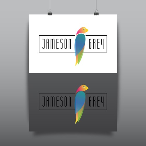 logo for Jameson Grey - tropical themed brand v3