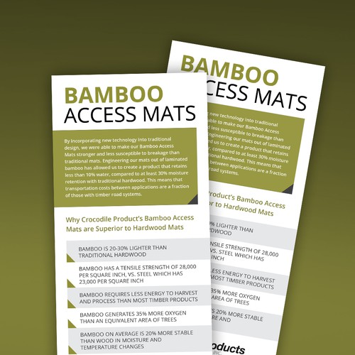 Advertising Card for Bamboo Mats