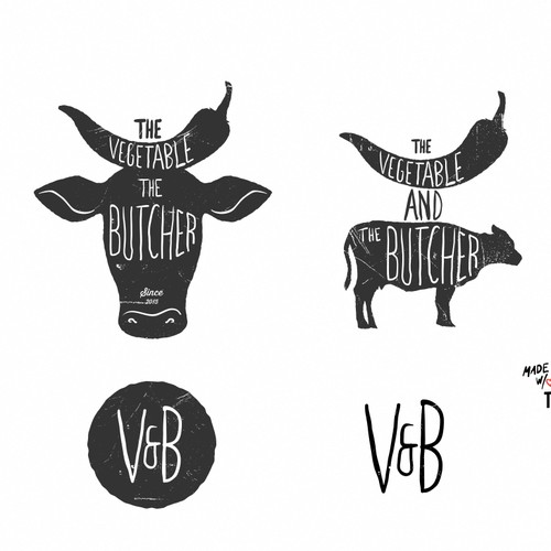 Logo for the Vegetable and the Butcher