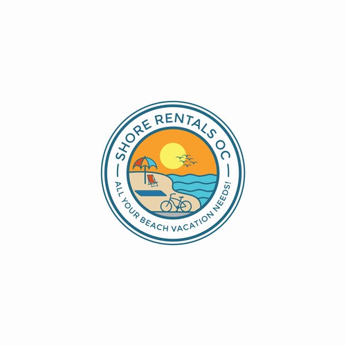 Fun and colorful logo for Shore Rentals OC