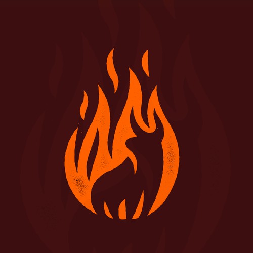 Bull is on fire logo