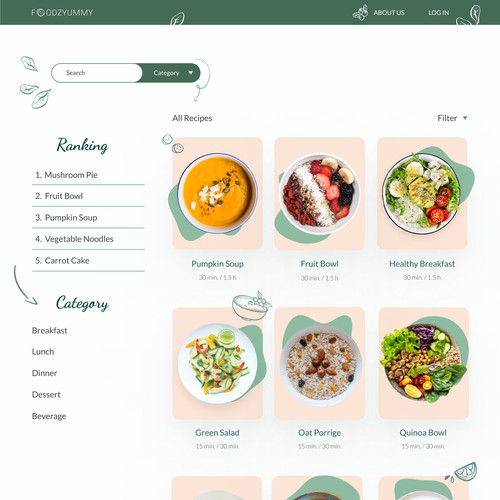 Fresh recipes website