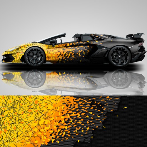 Abstract camouflage with carbon fiber and steel hexagons background