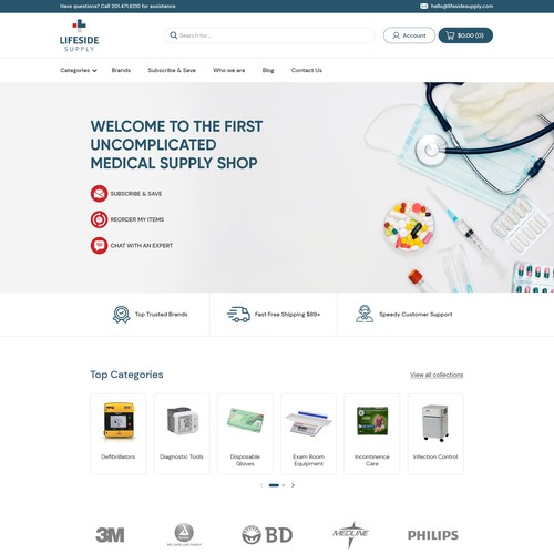 Shopify Website for a Medical Storefront