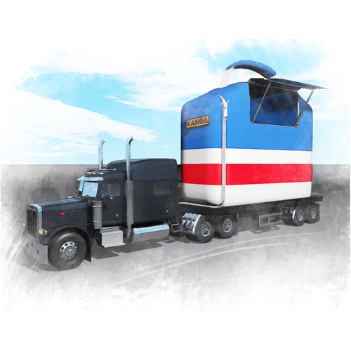 3D model of truck and bag