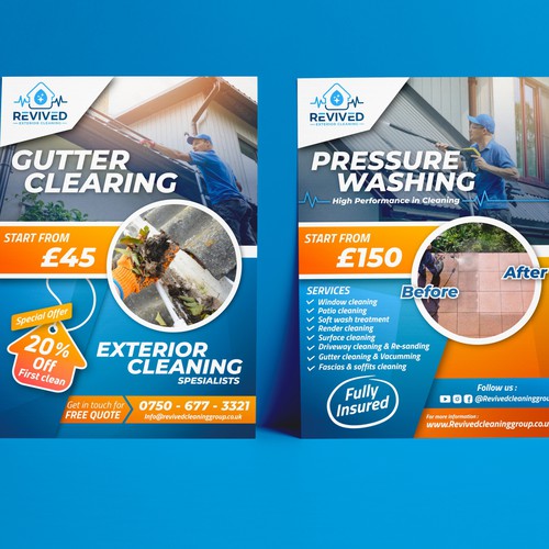 Flyer design for exterior cleaning service