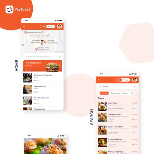 Mobile app design for restaurant