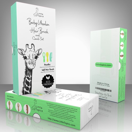 Little Topics – Safari-Themed Baby Wooden Brush Packaging