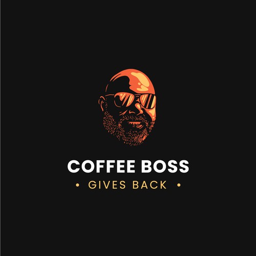Coffee boss Portrait logo