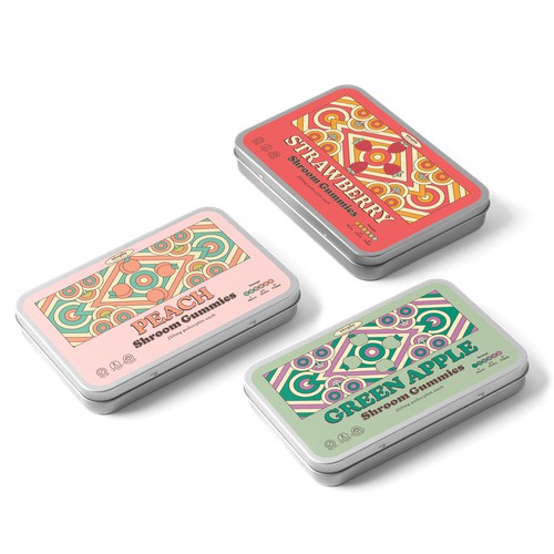 CBD MUSHROOM VINTAGE FUNKY RETRO TIN PACKAGING