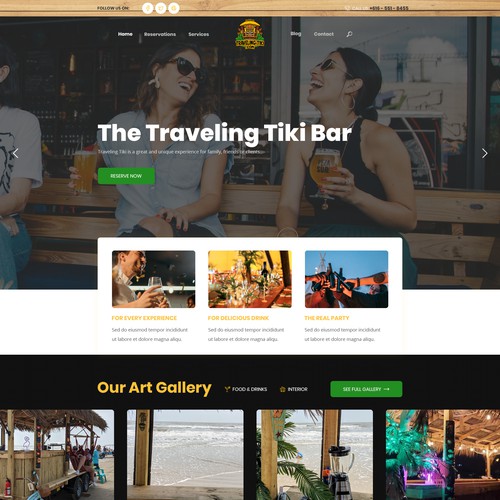 Fun Tiki Bar rental website.