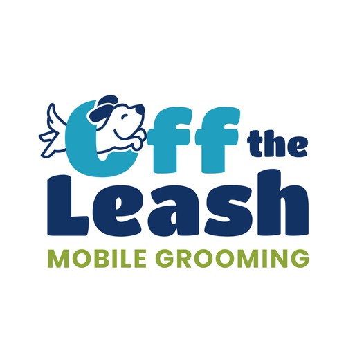 Cute Dog Logo for a Mobile Grooming Business