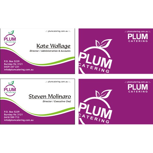 Create the next stationery for Plum Catering