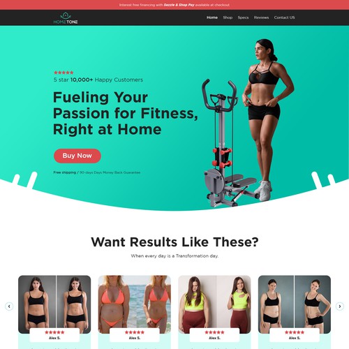 Modern Home Fitness Product Landing Page