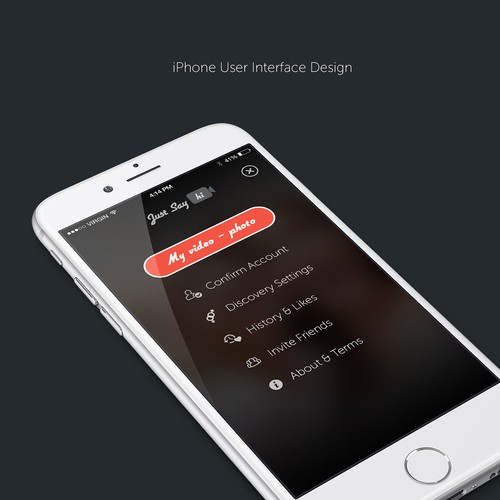 JustSayHi iPhone App UI
