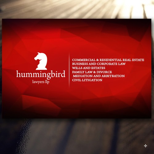 Create a new Business Card Design for Hummingbird Lawyers
