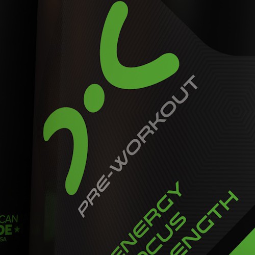 Create a new generation Product label for a pre-workout powder mix drink