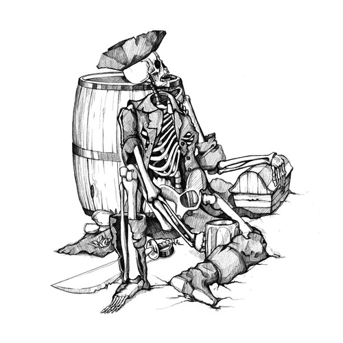 Skeleton Captain and the Rum | Beer Barrel 