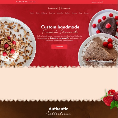 A textured version for Frenchdessert.com web design