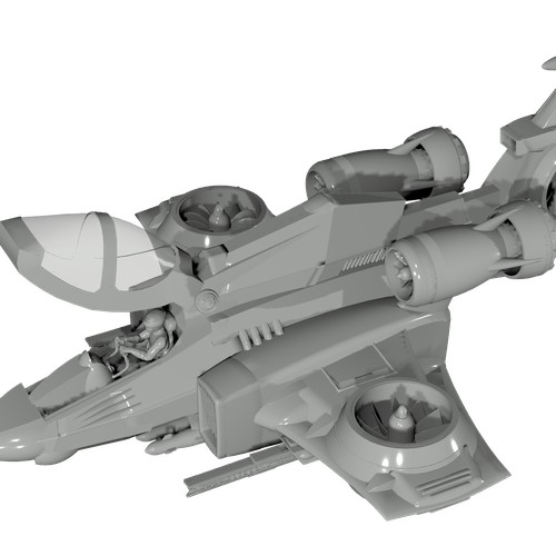 VTOL attack jet 3D model