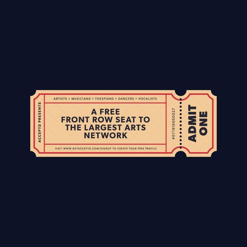 Modern take on a Retro Film Ticket