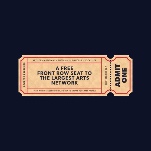 Modern take on a Retro Film Ticket