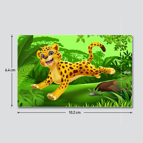 Fun Character Jungle Animals on Chalk Holder Stickers