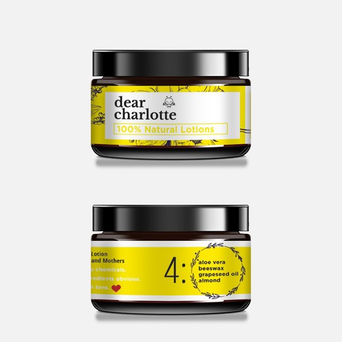 Dear Charlotte Lotion label for babies and mothers