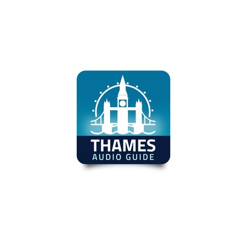 A logo for an Audio Guide on Thames River, London