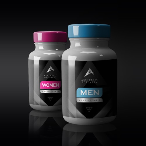 Create an eye catching but simple and clean label for a supplement company