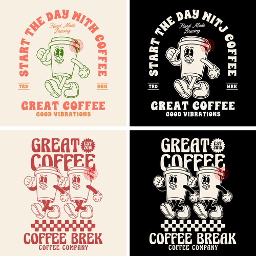 Retro Coffee Character