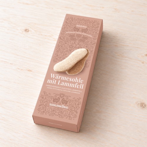 Warming sole packaging design with custom product illustration