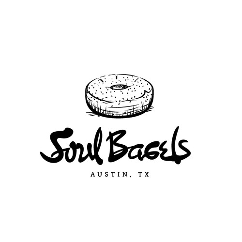 Handwriting concept logo for Soul Bagels