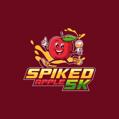 simple logo designs spiked apple