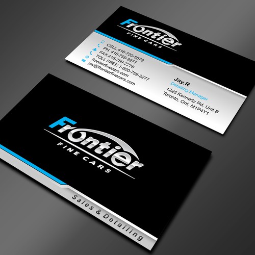 Create the next stationery for Frontier Fine Cars