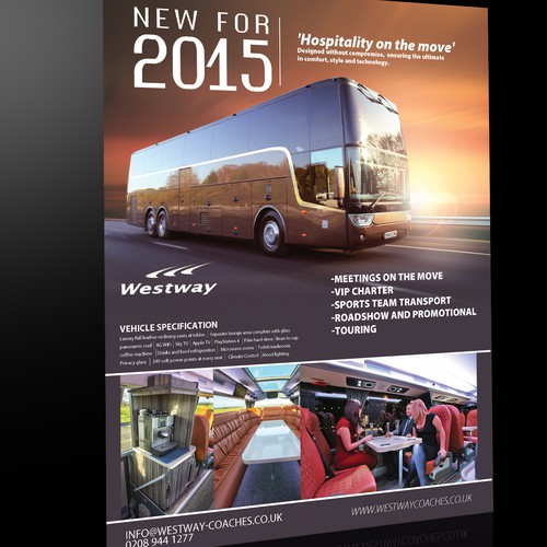 Create a luxurious online flyer for a London coach provider.